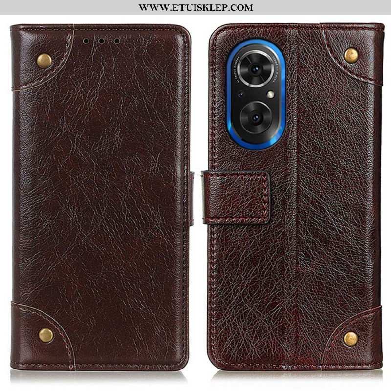 Etui Folio do Honor 50 SE Nity W Stylu Vintage Ze Skóry Nappa